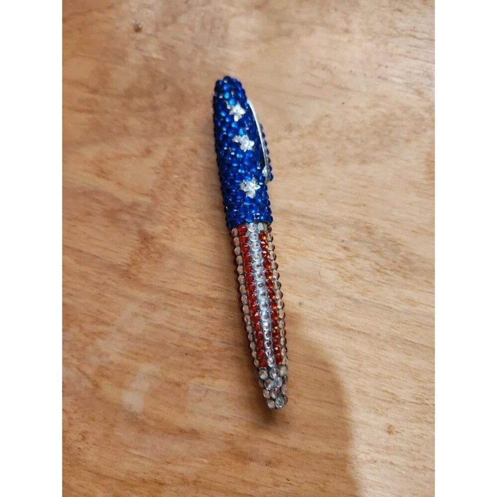 Bling crystal ball point pen, patriotic never goes out of style